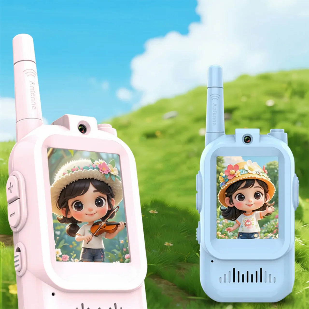 2Pcs Rechargeable Kids Video Walkie Talkie