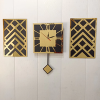 Thumbnail for Golden Pendulum Clock With Frame