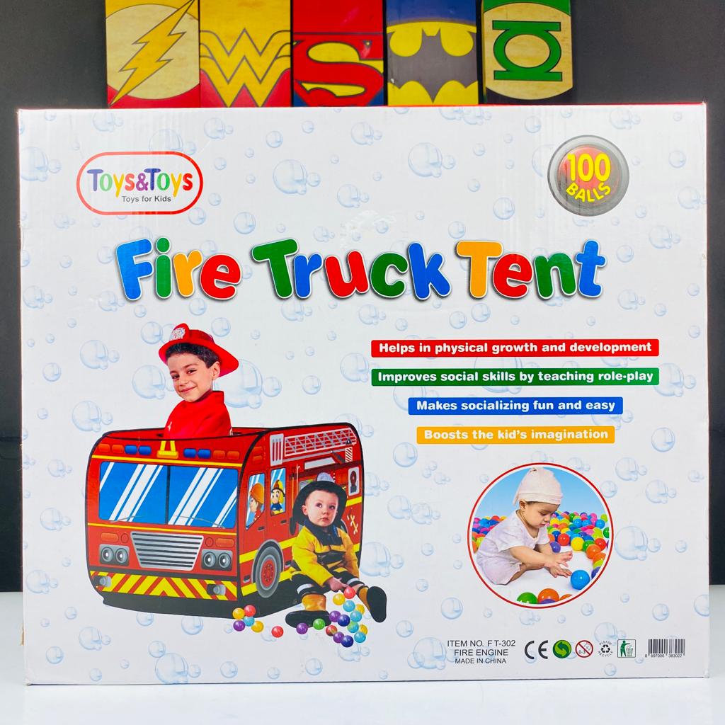 Fire Truck Tent With 100 Balls