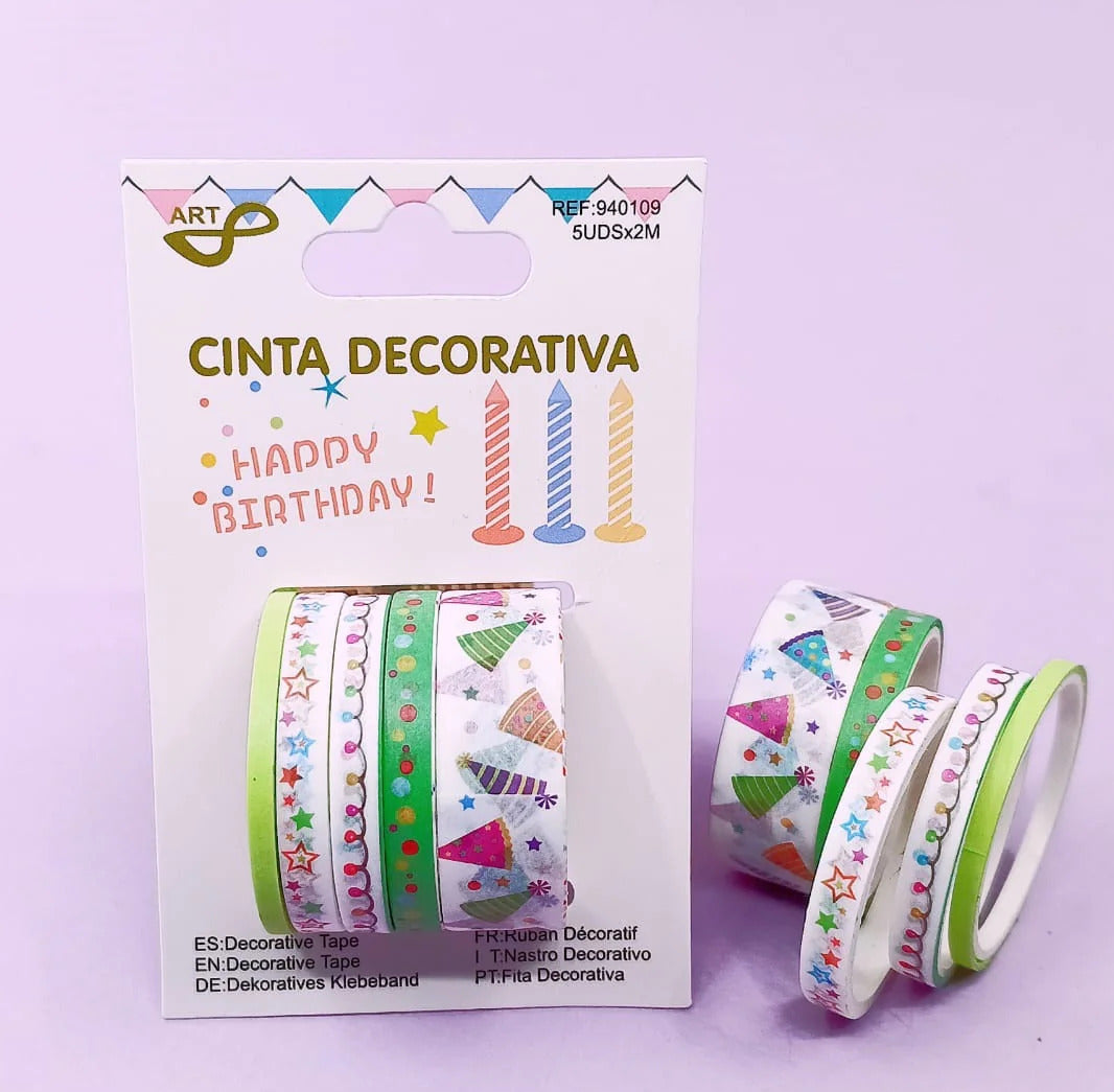 HAPPY BIRTHDAY WASHI TAPE SET OF 4