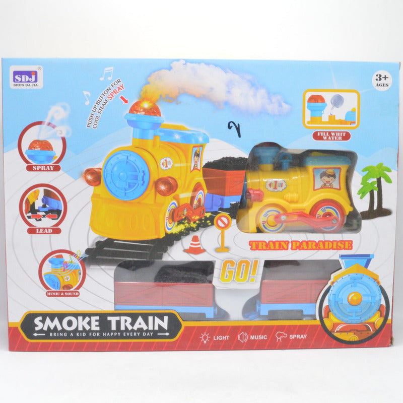 Smoke Train And Track Set For Kids
