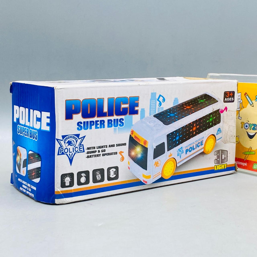 Police Bus Toy with 3D Lighting and Sound