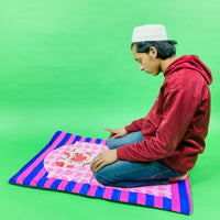 Thumbnail for Kids Praying Mat in a charming Pink and Blue Stripe Design