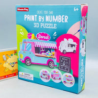 Bus Shape 3D Puzzle Paint Number