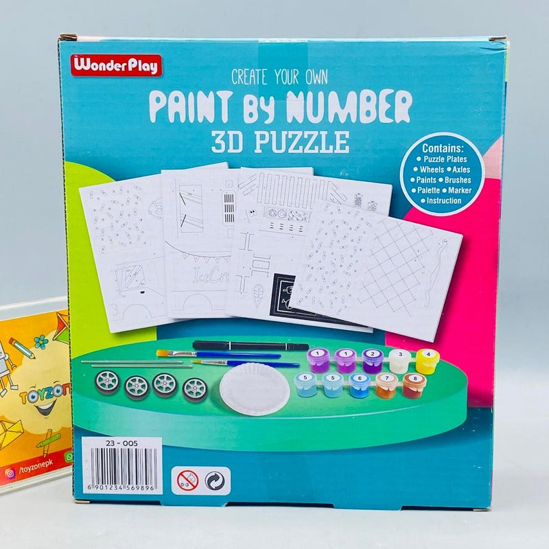 Bus Shape 3D Puzzle Paint Number