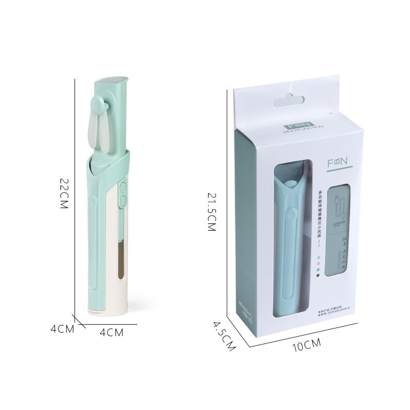 Multi Function Portable Hand Hold USB Charging Fan With Light