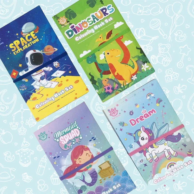 2 in 1 Colouring Book And Scratch Book Set With