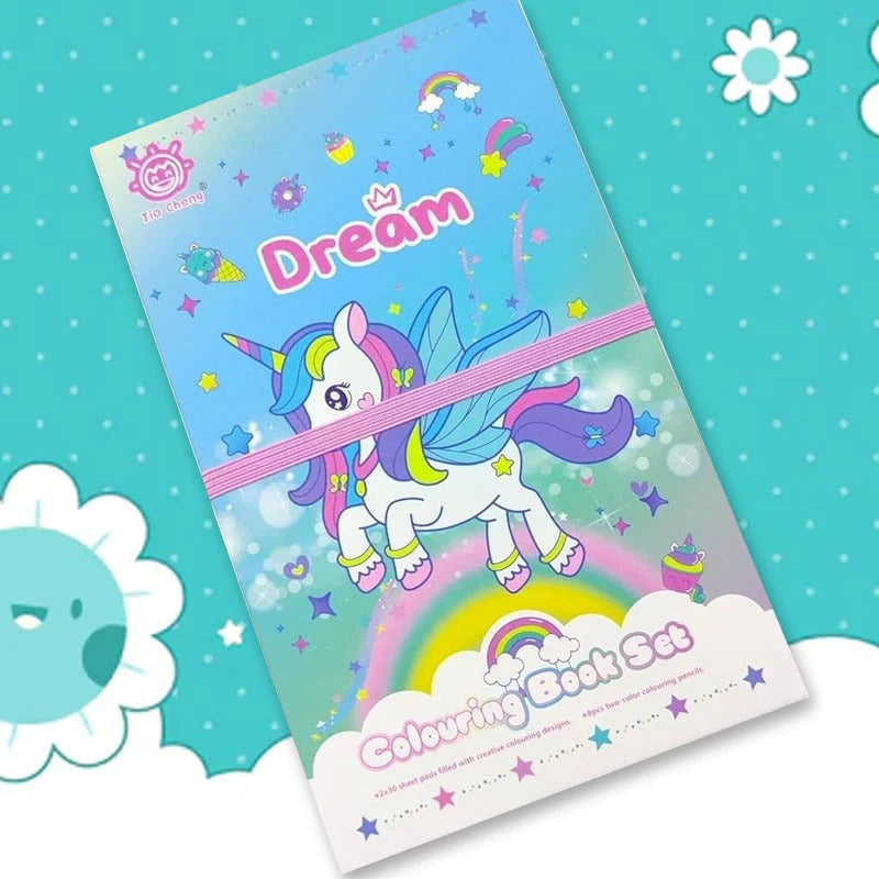 2 in 1 Colouring Book And Scratch Book Set With