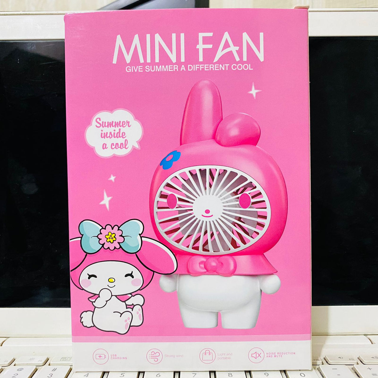 Hello Kitty Portable Side Table Charging Mini Hand Fan