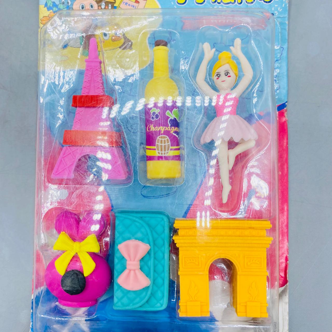 Qihou France Travel Theme Eraser Set (QH-8732)