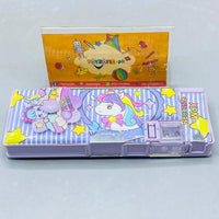 Thumbnail for Magical Unicorn Pop-Up Pencil Box with Built-in Sharpener & Purple Striped Design