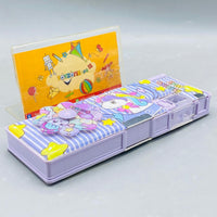 Thumbnail for Magical Unicorn Pop-Up Pencil Box with Built-in Sharpener & Purple Striped Design