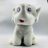 Thumbnail for Chubby Cheek Elephant Stuffed Animal with Big Eyes - Soft Grey Plush