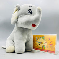 Thumbnail for Chubby Cheek Elephant Stuffed Animal with Big Eyes - Soft Grey Plush