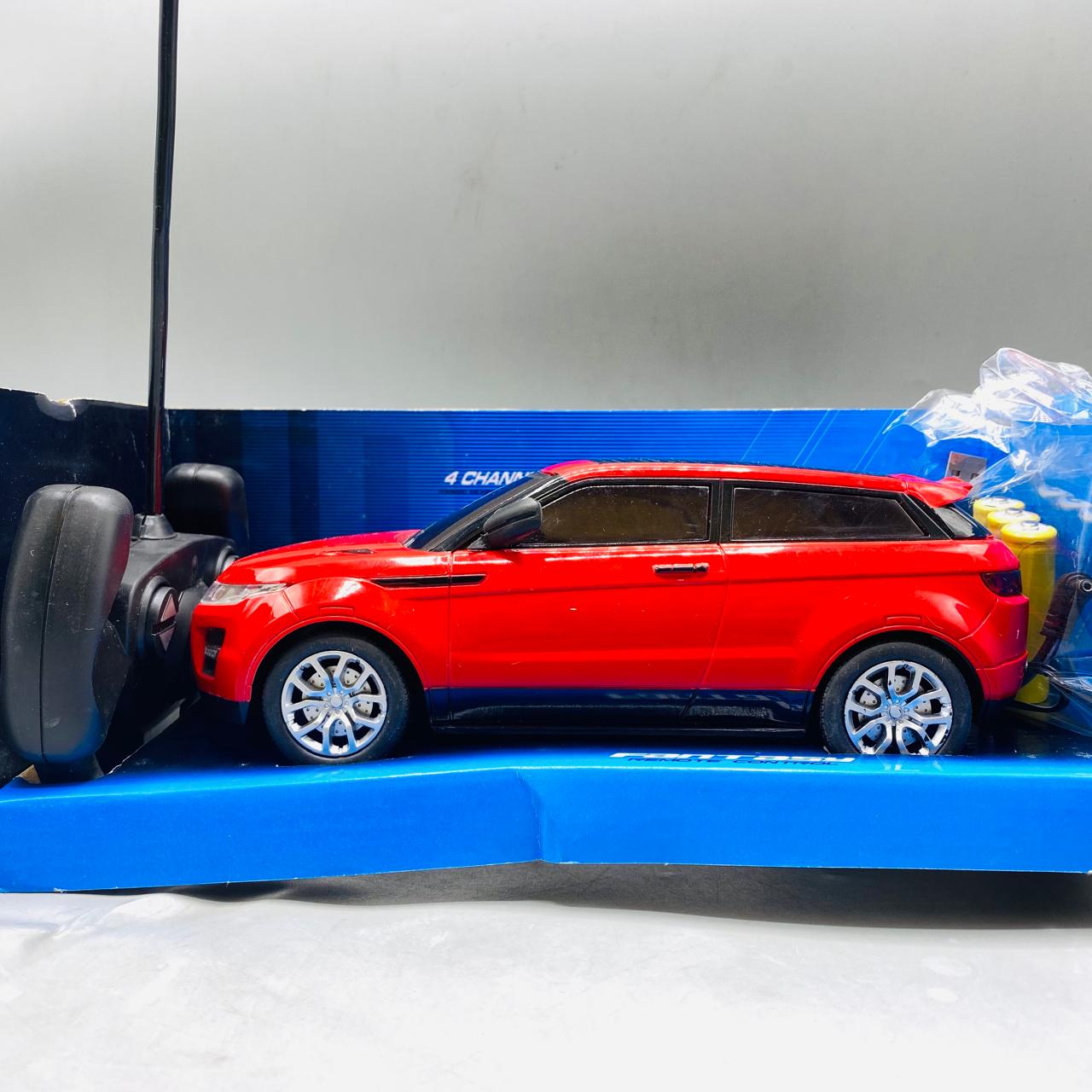 Red R/C SUV / Crossover Toy Car with Steering Wheel Remote & Rechargeable Batteries