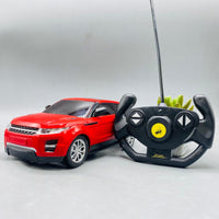 Thumbnail for Red R/C SUV / Crossover Toy Car with Steering Wheel Remote & Rechargeable Batteries