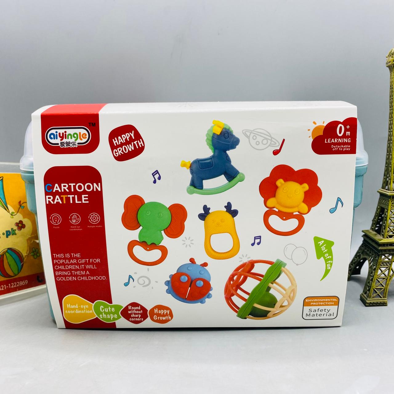 10 Piece Rattle with Silicone Teether Set