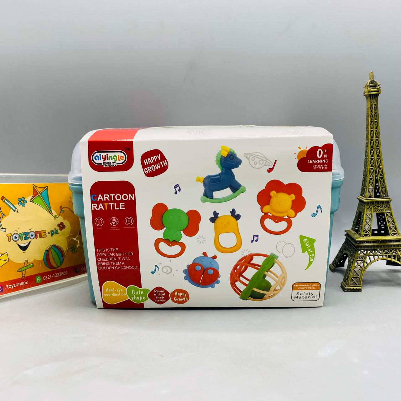 10 Piece Rattle with Silicone Teether Set