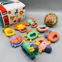 10 Piece Rattle with Silicone Teether Set