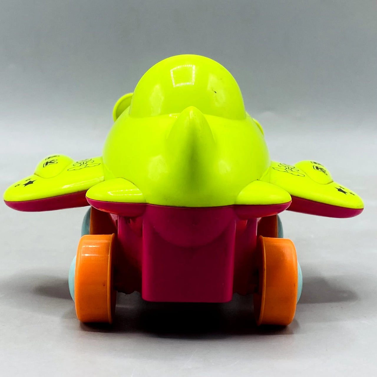 Bright Neon Propeller Airplane Push-and-Go Toy with Lights & Sound