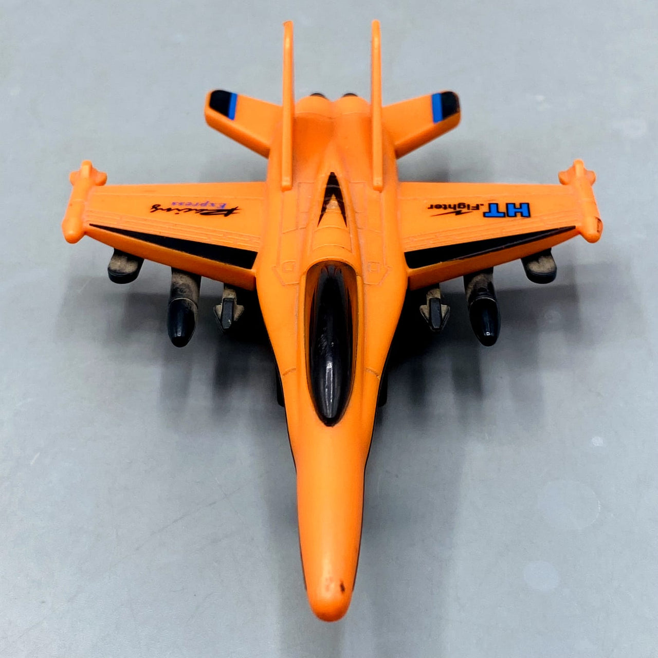 🚀 Orange "HT Fighter" Die-Cast/Plastic Jet with Missile Details