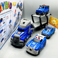 Thumbnail for DIY Manual Police Detachable Truck Hauler with 3 Cars