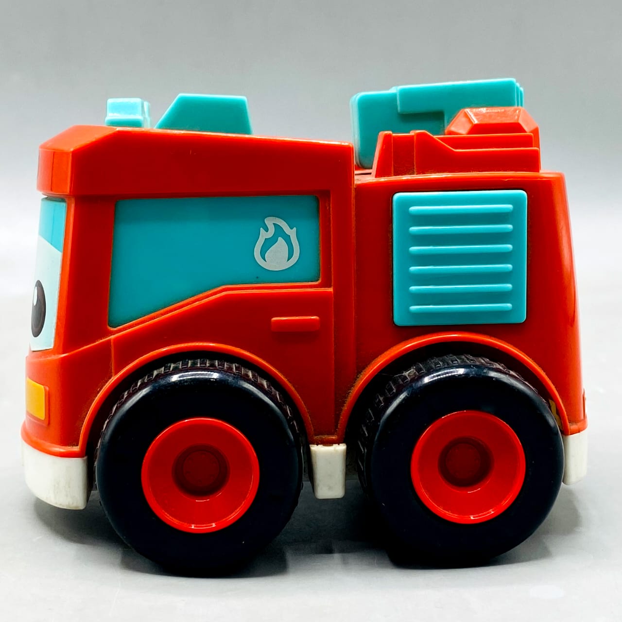🚒 CAR Cute Fire Truck Toy - Red & Teal Friction Powered Vehicle