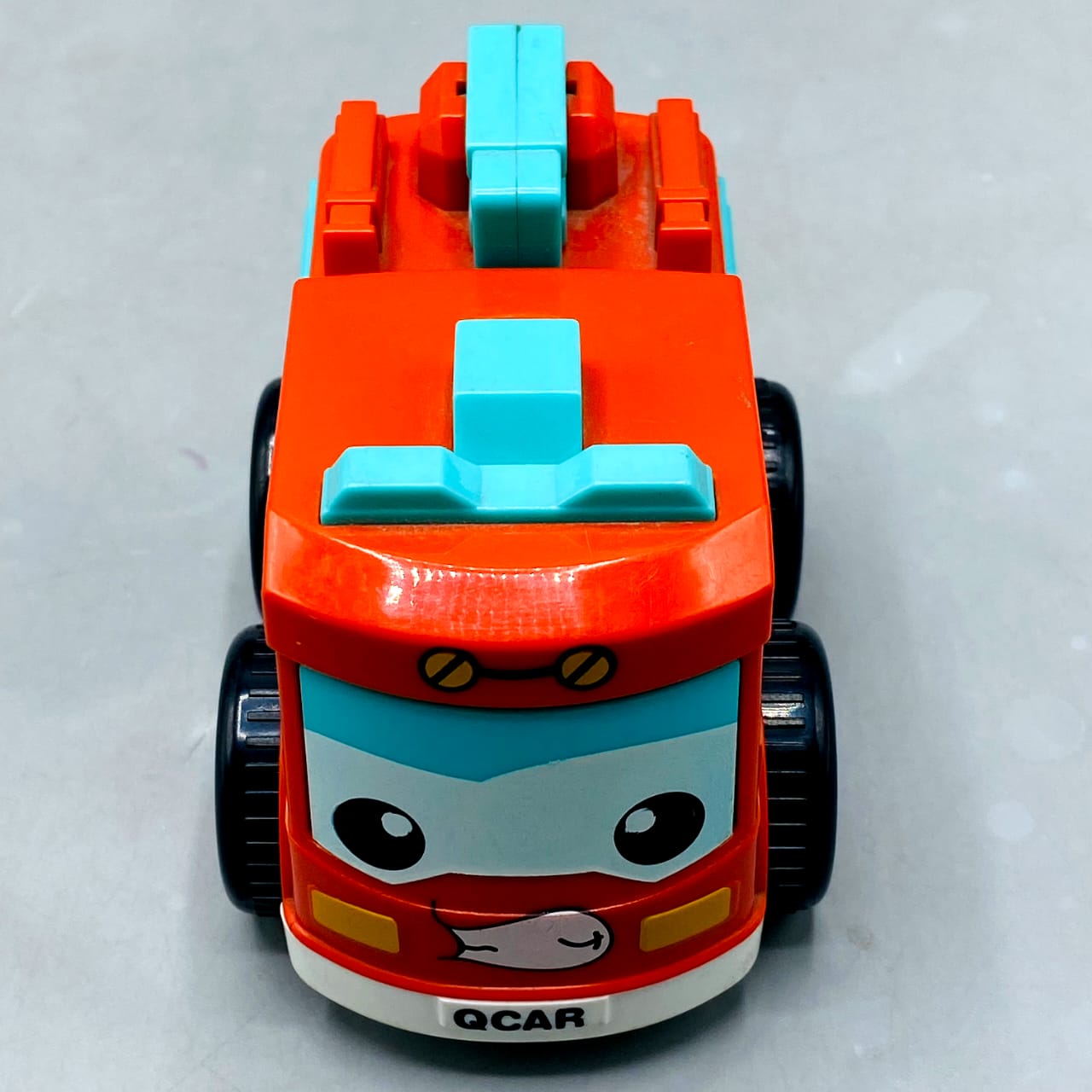 🚒 CAR Cute Fire Truck Toy - Red & Teal Friction Powered Vehicle