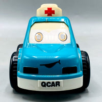 Thumbnail for 🚑 CAR Talking Ambulance Toy - Blue Friction Powered Vehicle with Character Face
