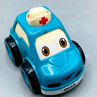 Thumbnail for 🚑 CAR Talking Ambulance Toy - Blue Friction Powered Vehicle with Character Face