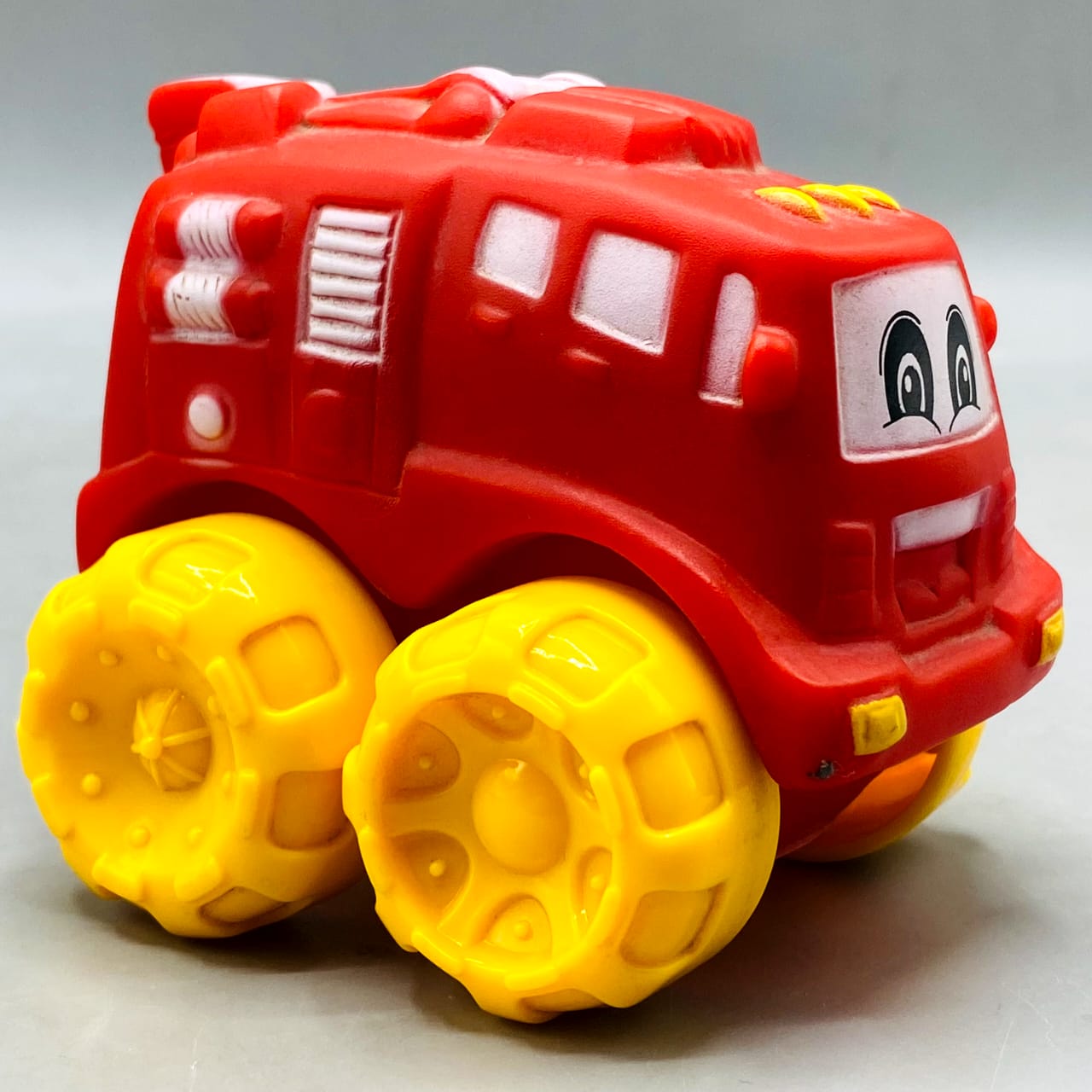 🔥 Friendly Fire Truck Monster Truck Toy - Red with Big Yellow Wheels
