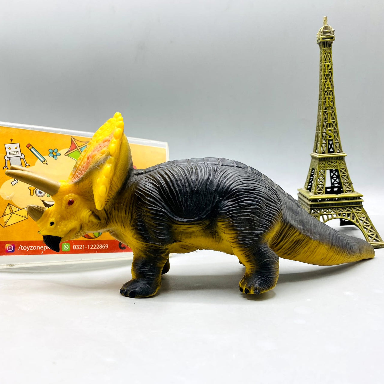 Realistic Triceratops Dinosaur Action Figure (Soft Rubber/Plastic)