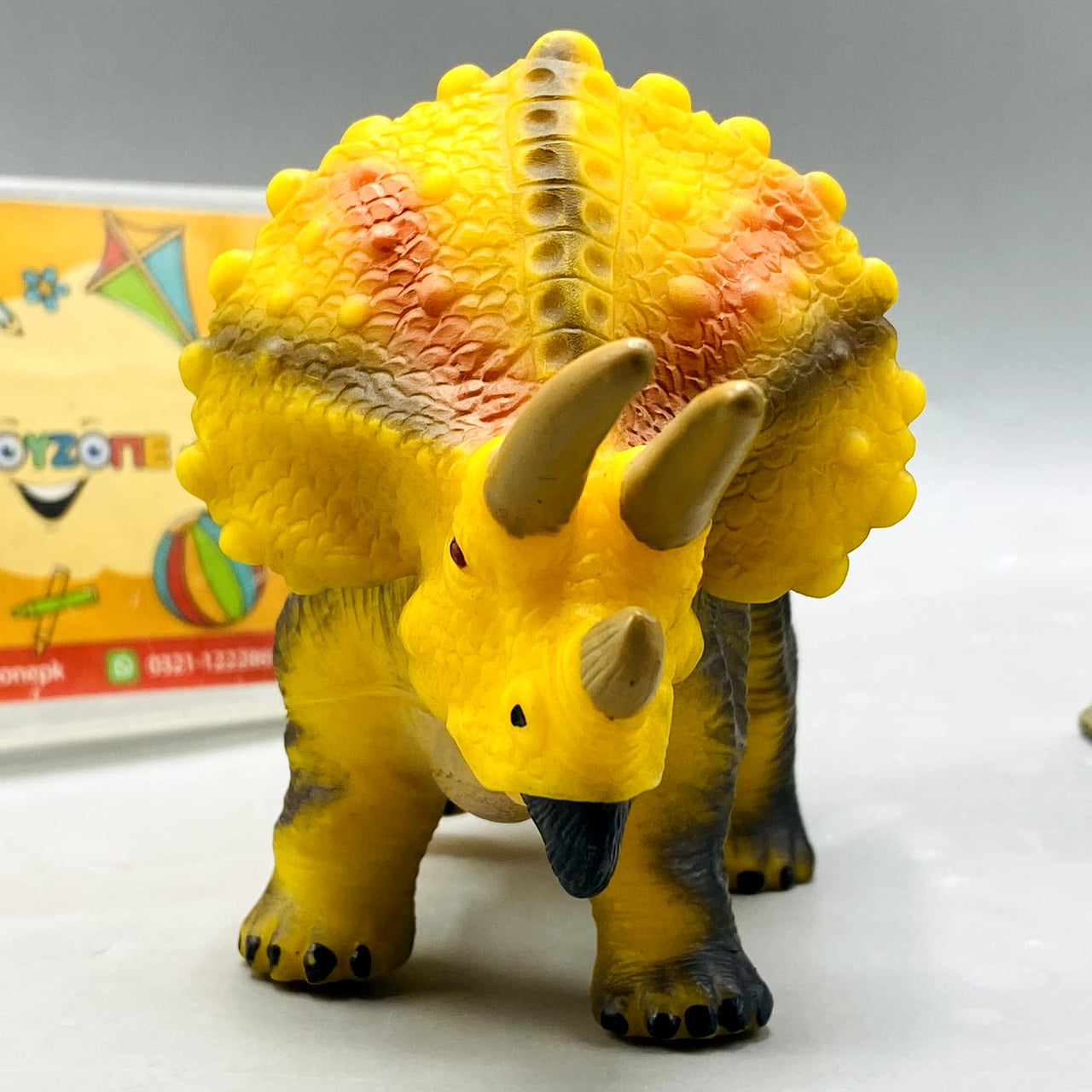 Realistic Triceratops Dinosaur Action Figure (Soft Rubber/Plastic)