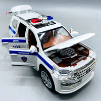 Thumbnail for 1:24 Diecast Toyota Land Cruiser Police Car With Light and Sound