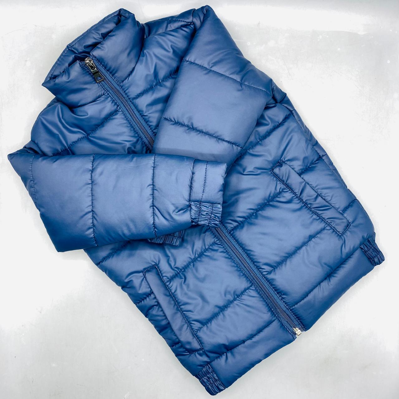 Blue Color Winter Puffer Jacket with 3 Pockets