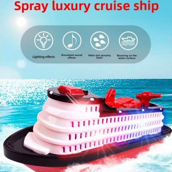 Spray Luxury Cruise Ship Toy Boat with Lights & Sound