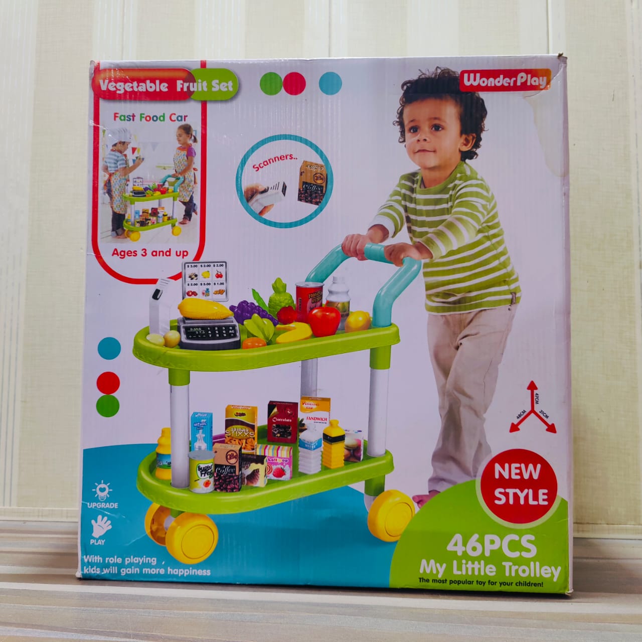 46PCS Vegetable Fruit Trolley Set