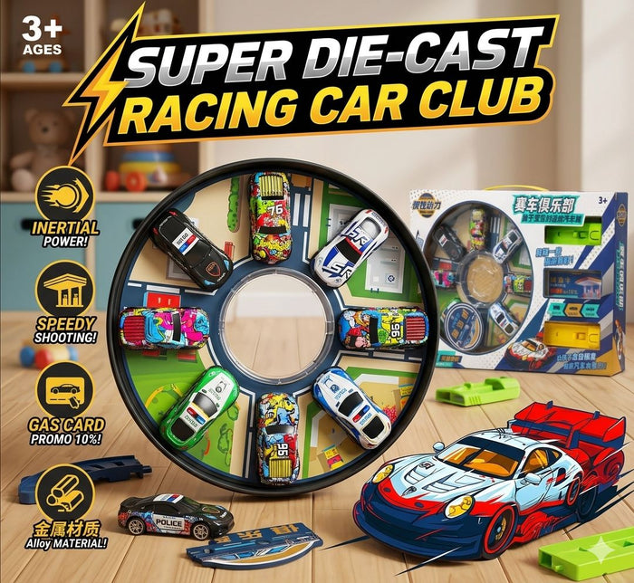 Inertial Power Alloy Die-Cast Cars with Launcher