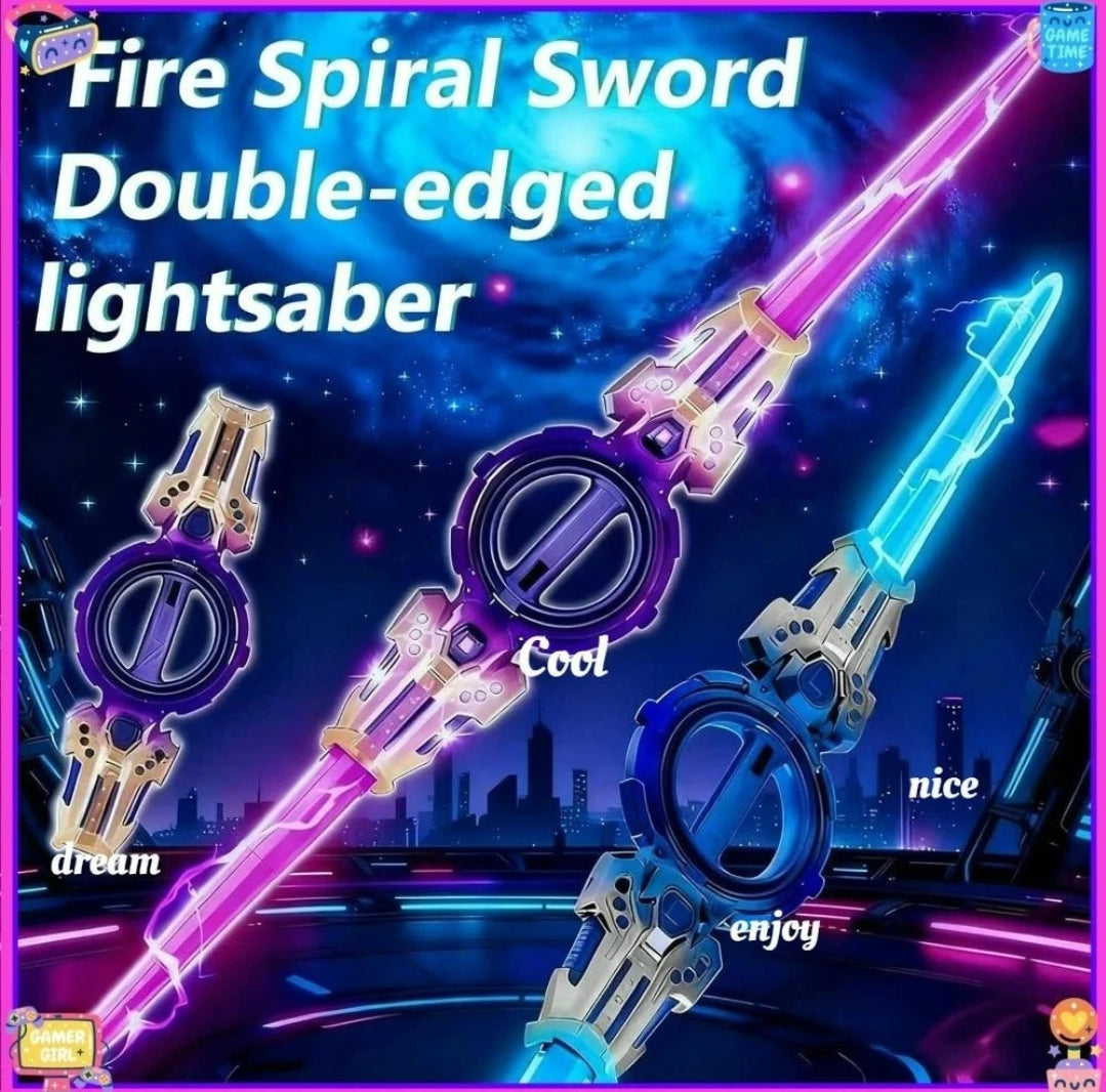 Double Edged Lightsaber Fire Crystal Sword