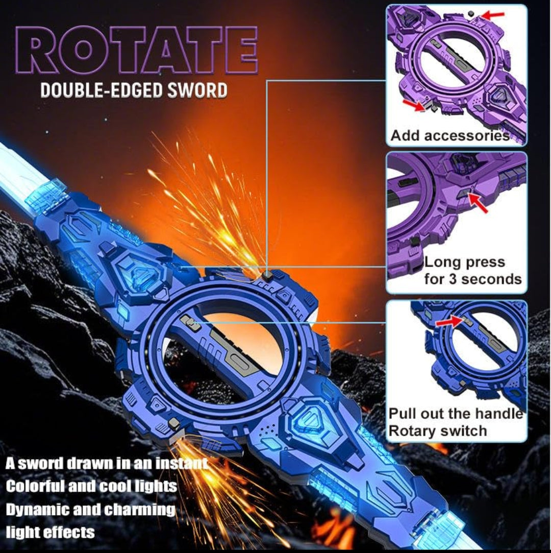 Double Edged Lightsaber Fire Crystal Sword