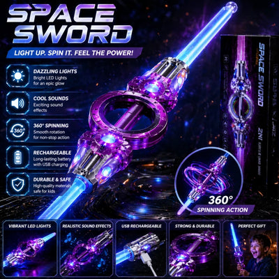 Double Edged Lightsaber Fire Crystal Sword