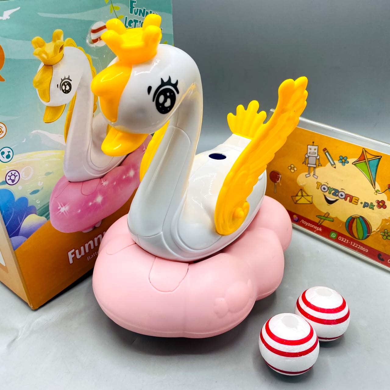 360 Rotate Floting Funny Swan With Light And Sound