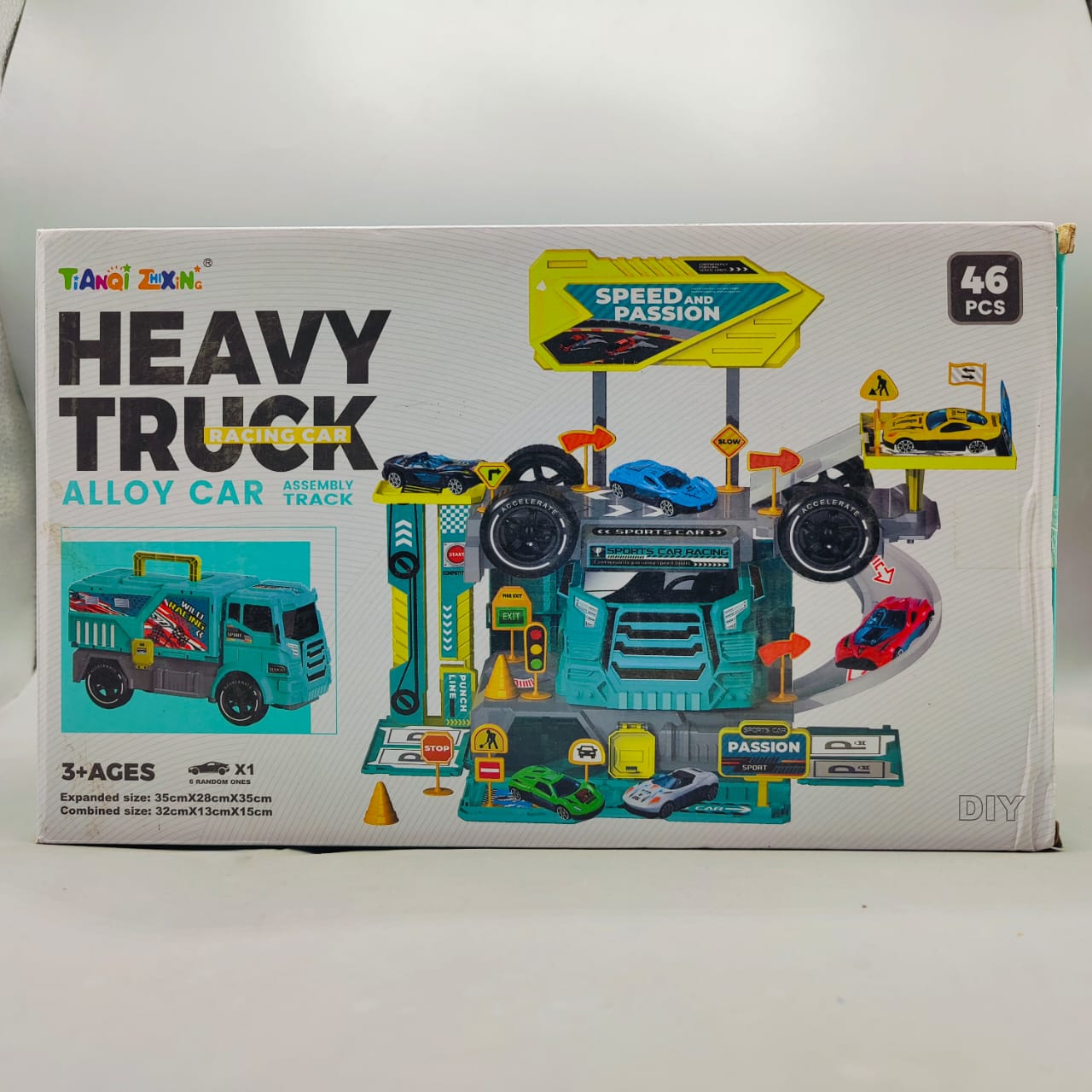 Alloy Car Assembly Racing Car Track Set 46 Pcs