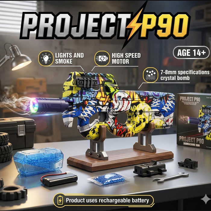 P90 Gel Ball Blaster Submachine With Lights And Smoke Effect