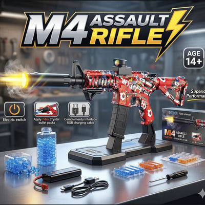 Gel Ball Shotter M4 Assault Rifle with Smoke And Flash Silencer