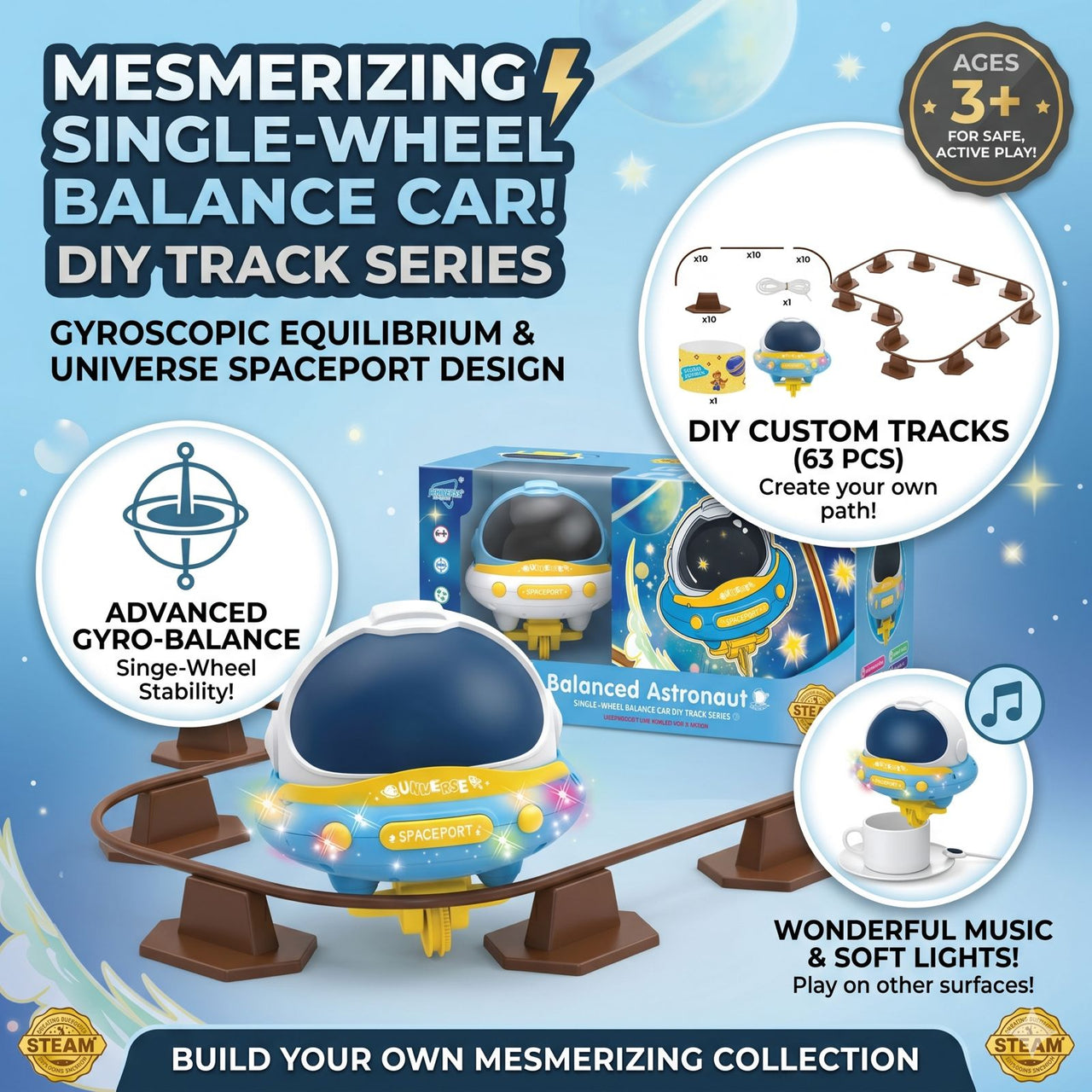 DIY Single Wheel Astronaut Balance Car With Light And Sound