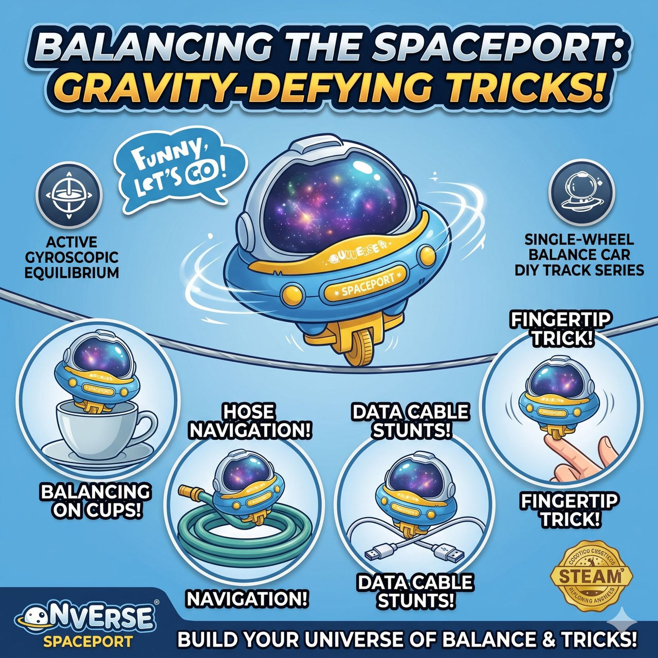 DIY Single Wheel Astronaut Balance Car With Light And Sound