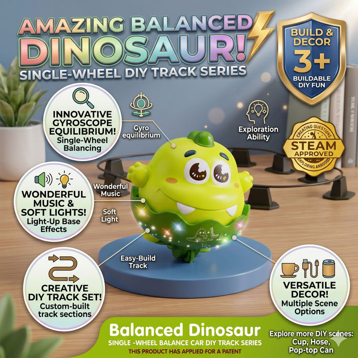 DIY Single Wheel Dinosaur Balance Car With Light And Sound