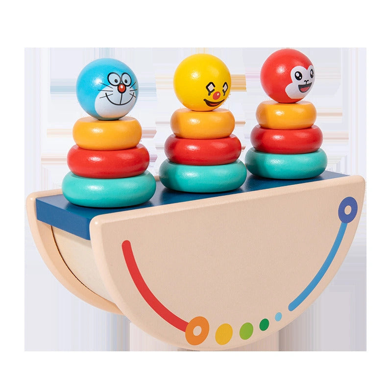 Wooden Balance Stacking Blocks - Montessori Toys For Kids Ages 3-6 Years