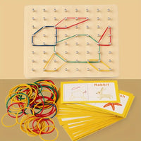 Thumbnail for Wooden Montessori Geometry Creative Peg Board
